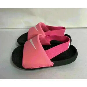 Nike Kawa Slide Toddler Girls Pink black Sandals water Shoes size 6 C EUC